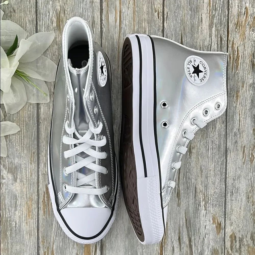 Converse Chuck Taylor All Star Metallic Hightop Sneakers Shoes Size 8